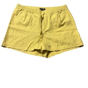 NWT BANANA REPUBLIC  Linen Blend Drawstring Pull-On Coastal Shorts Yellow Size L